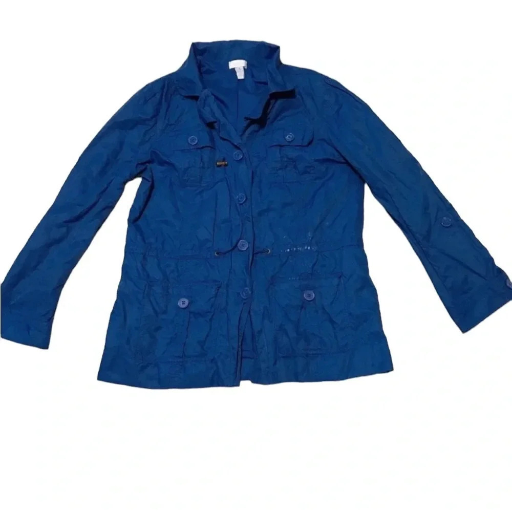 Chico’s Blue Lightweight Button Jacket 1 (Flawed)